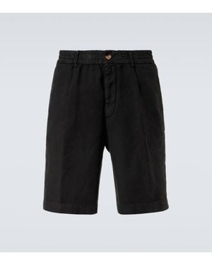 Brunello Cucinelli Linen Bermuda Shorts - Black