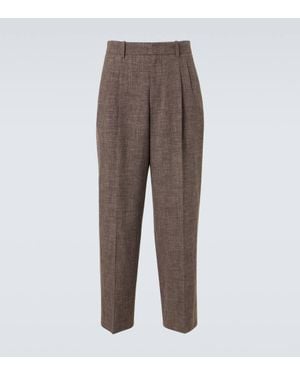 The Row Gerade Hose Silas Aus Seide, Leinen Und Wolle - Braun