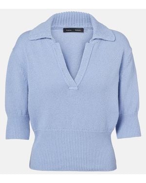 Proenza Schouler Reeve Cotton Polo Shirt - Blue