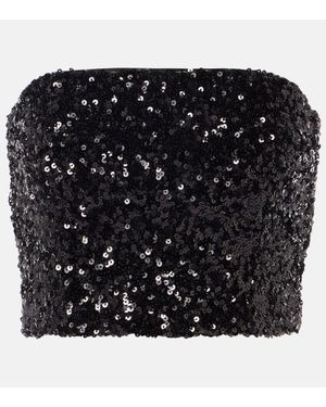 ROTATE BIRGER CHRISTENSEN Top A Fascia Con Paillettes - Nero