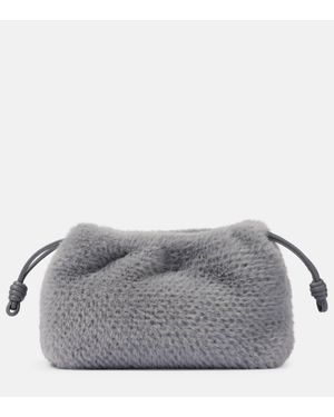 Loewe Flamenco Small Faux Fur Clutch - Grey