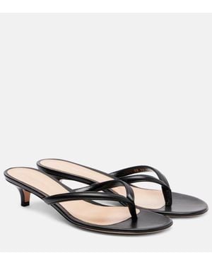 Gianvito Rossi Calypso 35 Leather Thong Sandals - Brown