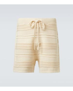 Commas Crochet Cotton-Blend Shorts - Natural