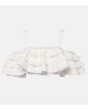 Carolina Herrera Cropped-Top Aus Baumwolle - Weiß