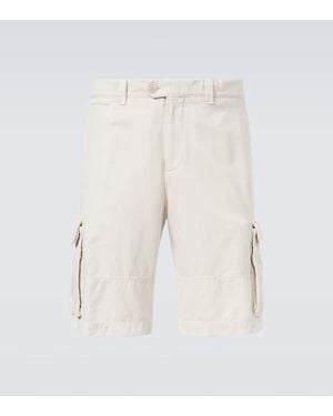 Brunello Cucinelli Cargo-Shorts Aus Baumwolle Und Leinen - Weiß