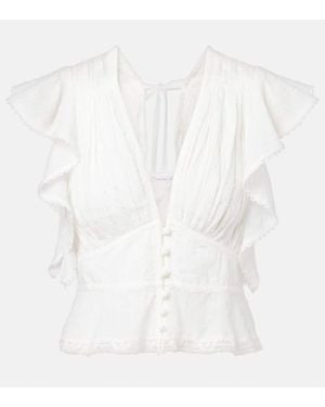 Poupette Bluse Romy Aus Baumwolle - Weiß