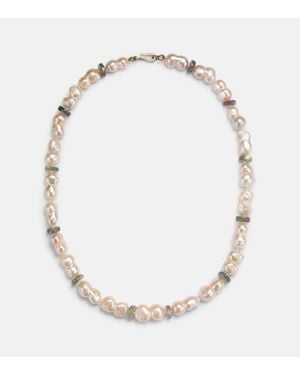 Ileana Makri Collar De Oro Amarillo De 9 Ct Con Perlas Y Labradoritas - Neutro