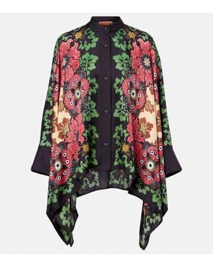 La DoubleJ Foulard Printed Silk Twill Shirt - Red