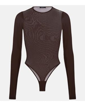 Wardrobe NYC Sheer Bodysuit - Brown