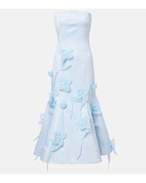 ROTATE BIRGER CHRISTENSEN Floral-Applique Strapless Gown - Blue