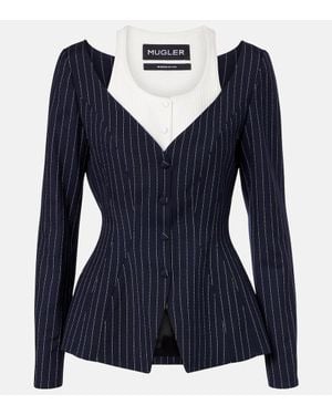 Mugler Jacke Re/Edit Les Salades Aus Wolle - Blau