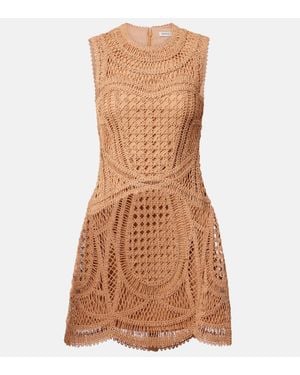 Jonathan Simkhai Coen Raffia-Blend Minidress - Brown