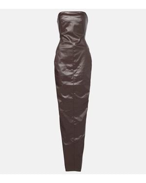 Rick Owens Denim Bustier Gown - Brown