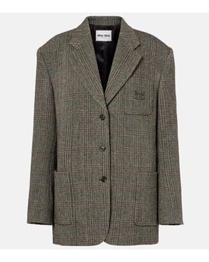 Miu Miu Anzugjacke Aus Schurwolle - Grün