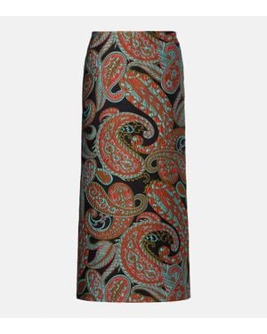 Etro Paisley Jacquard Midi Skirt - Multicolor