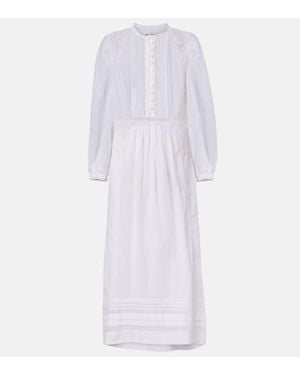 Isabel Marant Maxikleid Gisela Aus Baumwolle Mit Spitze - Weiß