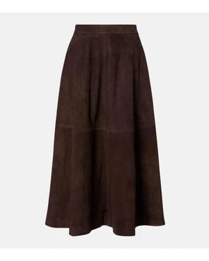 Rohe Suede Midi Skirt - Brown