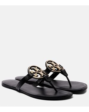 Tory Burch Sandalias Metal Miller De Piel - Negro