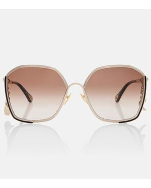 Chloé Eckige Sonnenbrille Symbols - Braun