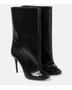Alaïa 90 Bow-Detail Leather Ankle Boots - Black