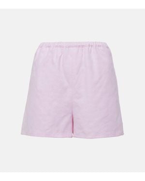 Gucci Gg Supreme Cotton Shorts - Purple