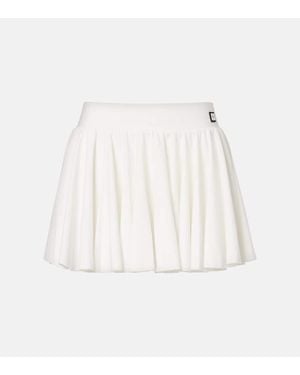 Tory Burch T Monogram Gathered Jersey Tennis Skirt - White