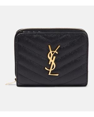 Saint Laurent Portemonnaie Cassandre Aus Matelasse-Leder - Schwarz