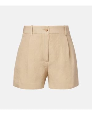 Nili Lotan High-Rise Shorts Aus Leinen Und Seide - Natur