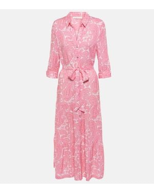 Heidi Klein Ischia Paisley Shirt Dress - Pink