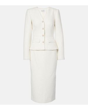 Self-Portrait Bridal Boucle Midi Dress - White