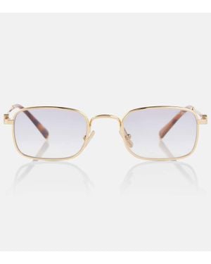 Miu Miu Logo Rectangular Sunglasses - Metallic