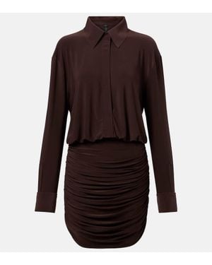 Norma Kamali Hemdblusenkleid - Braun