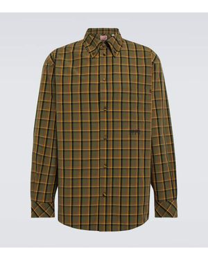 KENZO Checked Cotton Poplin Shirt - Green