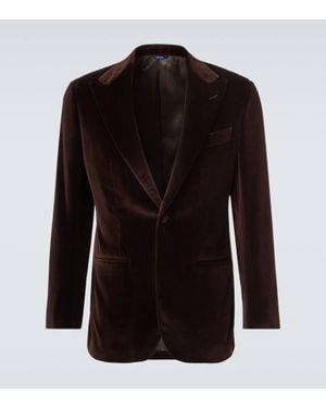 Thom Sweeney Blazer Aus Baumwollsamt - Schwarz