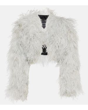 Dolce & Gabbana Cropped-Jacke Aus Federn - Weiß