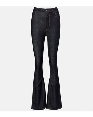 Acne Studios High-Rise Cotton-Blend Flared Pants - Blue