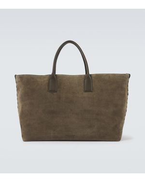 トートバッグ BOTTEGA VENETA Army Green Suede Corriere Shopping Bag Bottega Veneta Army Suede Corriere Shopping Bag in Brown for