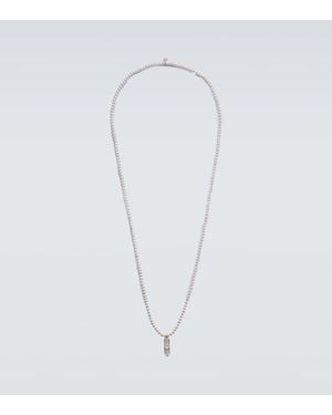 Sydney Evan Collar Con Colgante Happy Face Skateboard Con Perlas - Blanco