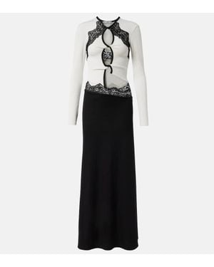Christopher Esber Lace-Trimmed Cutout Maxi Dress - Black