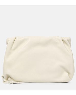 The Row Bourse Leather Clutch - Natural