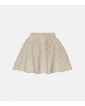 Alaïa Flared Wool-Blend Miniskirt - Natural