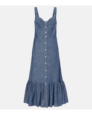 Polo Ralph Lauren Maxikleid Aus Baumwoll-Chambray - Blau