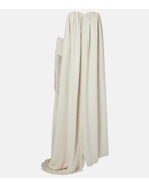 Calvin Klein Vicky Fringed Gathered Gown - White