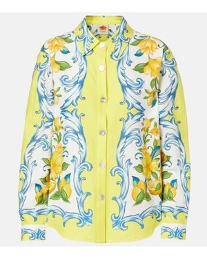 FARM Rio Floral Linen-Blend Shirt - Green