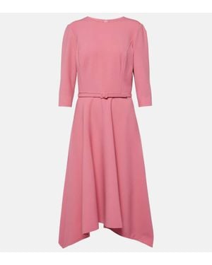 Oscar de la Renta Wool-Blend Midi Dress - Pink
