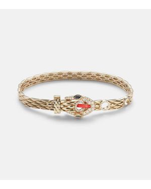 Yvonne Léon Python 9Kt And Enamel Bracelet With Diamonds - White