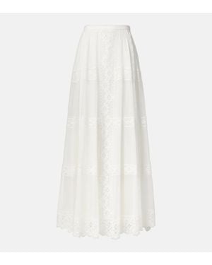 Ralph Lauren Malti Cotton And Silk Maxi Skirt - White