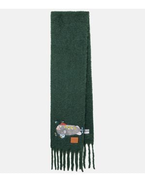 Loewe X Suna Fujita Submarine Mohair-Blend Scarf - Green