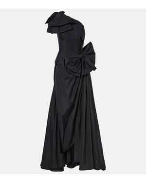 Elie Saab Bow-Detail One-Shoulder Taffeta Gown - Black