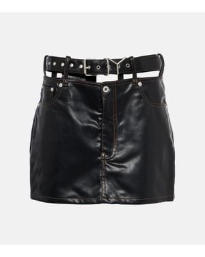 Y. Project Mini-Jupe En Cuir Synthetique - Noir